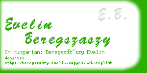 evelin beregszaszy business card